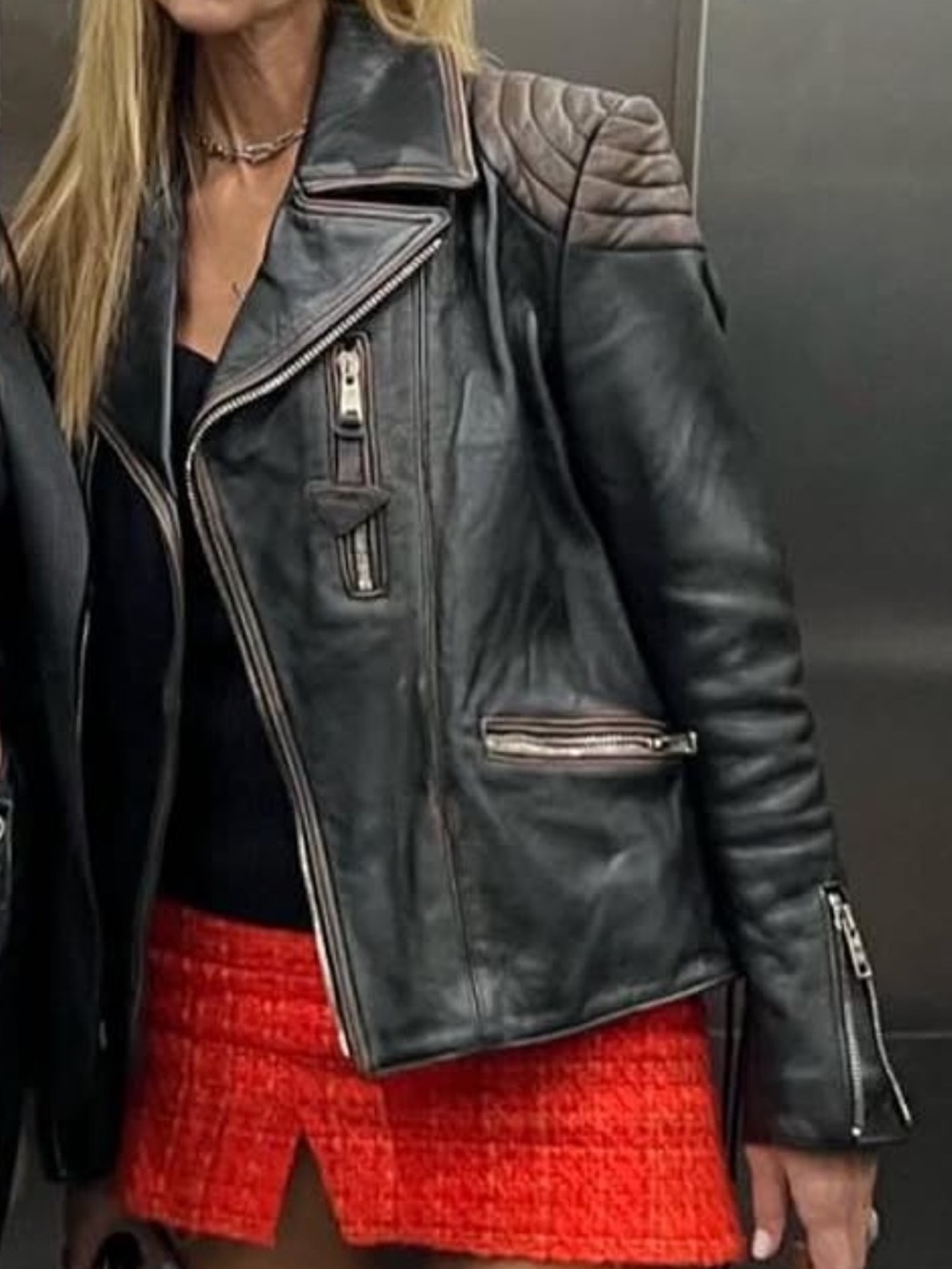 Prada Black Leather Bomber Jacket with Silver Hardware - Picture 10 of 10